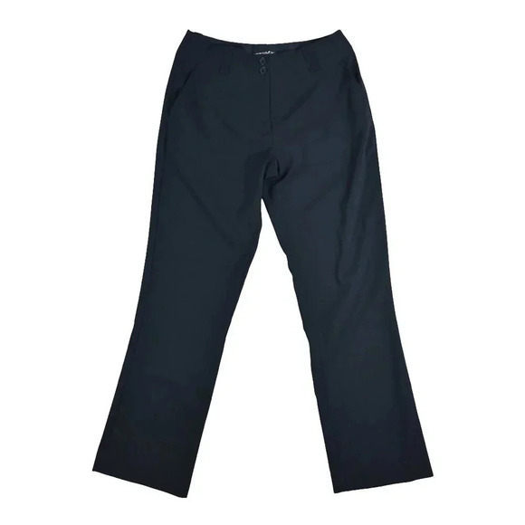 NIKE || Dri-fit Women’s Golf Pants Black Trousers Preppy Country Club Sz 2 - Picture 1 of 8